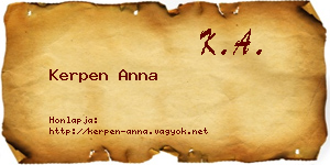 Kerpen Anna névjegykártya